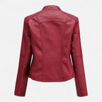 Everleigh | Slim Fit Jas met rits – Leer met revers