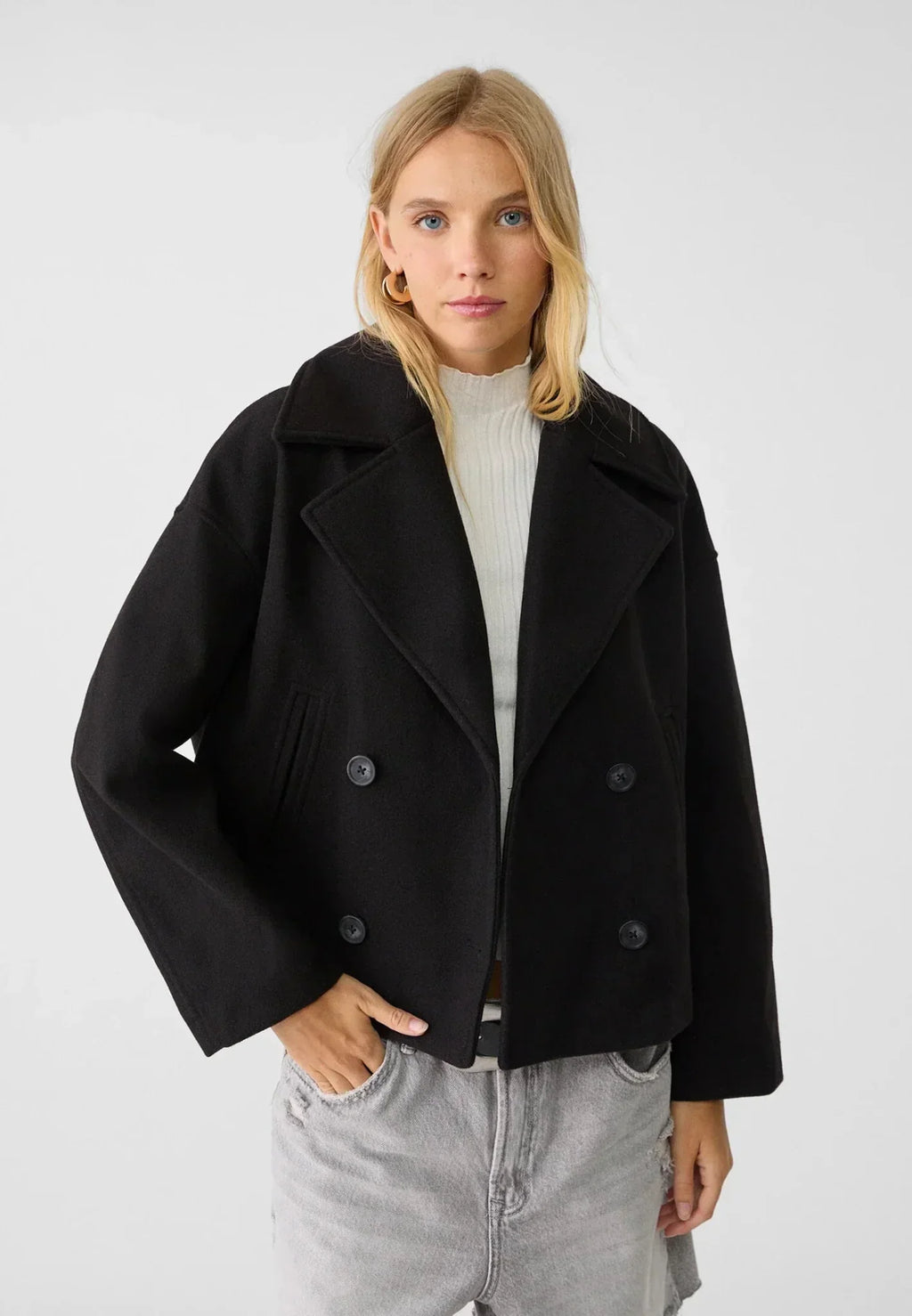 Harper | Double-Breasted Jasje – Cropped met Revers