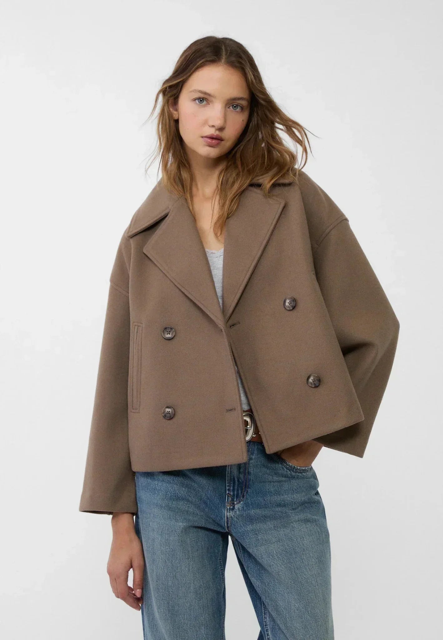 Harper | Double-Breasted Jasje – Cropped met Revers