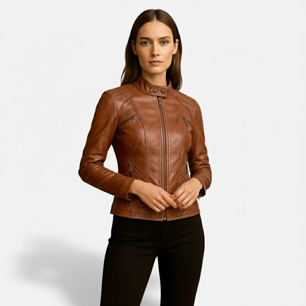Madrick | Slim Fit Moto-jack – Kunstleren Bikerjack
